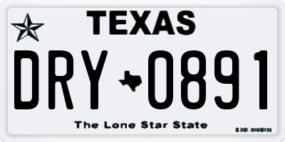 TX license plate DRY0891