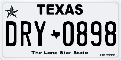 TX license plate DRY0898