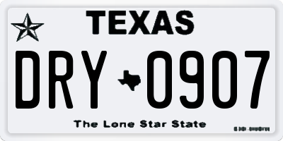 TX license plate DRY0907
