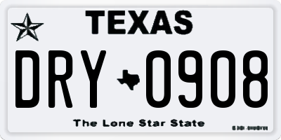 TX license plate DRY0908