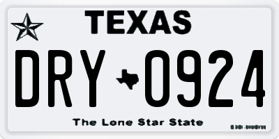 TX license plate DRY0924
