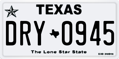 TX license plate DRY0945