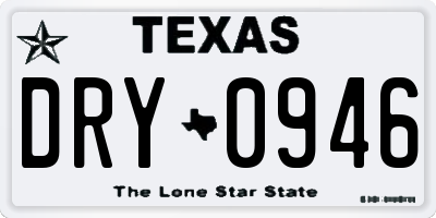 TX license plate DRY0946