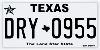 TX license plate DRY0955