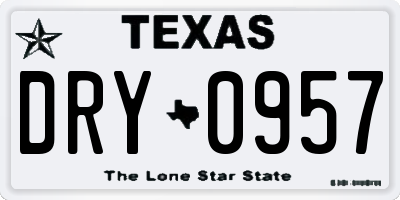 TX license plate DRY0957