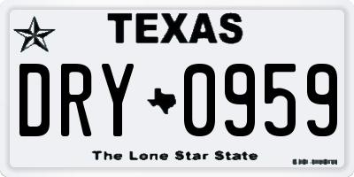 TX license plate DRY0959