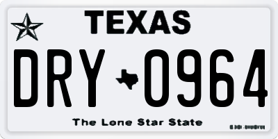 TX license plate DRY0964