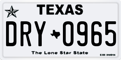 TX license plate DRY0965