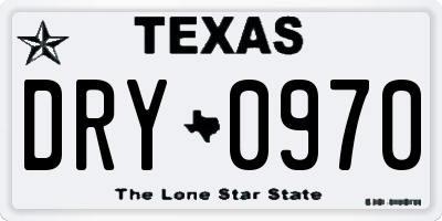 TX license plate DRY0970