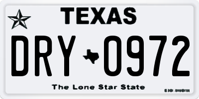 TX license plate DRY0972