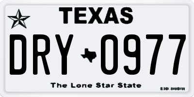 TX license plate DRY0977