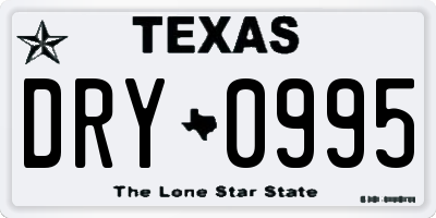 TX license plate DRY0995