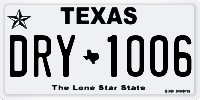 TX license plate DRY1006