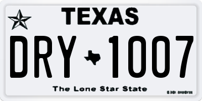 TX license plate DRY1007