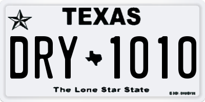 TX license plate DRY1010