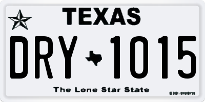 TX license plate DRY1015