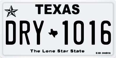 TX license plate DRY1016