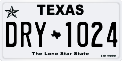 TX license plate DRY1024