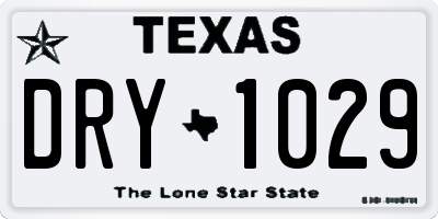 TX license plate DRY1029