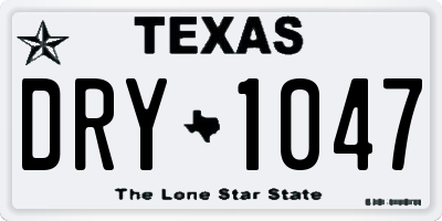 TX license plate DRY1047