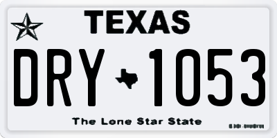 TX license plate DRY1053