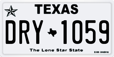 TX license plate DRY1059