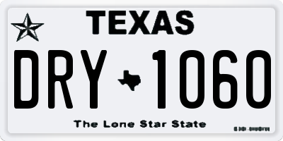 TX license plate DRY1060