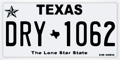 TX license plate DRY1062