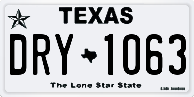 TX license plate DRY1063