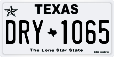 TX license plate DRY1065