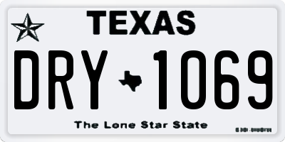 TX license plate DRY1069