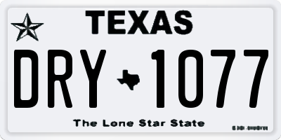 TX license plate DRY1077