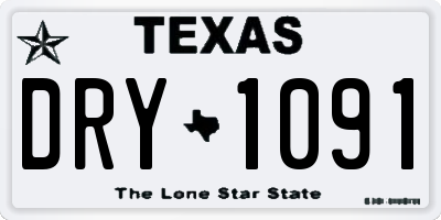 TX license plate DRY1091