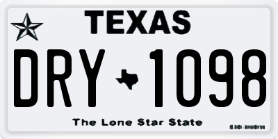 TX license plate DRY1098