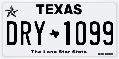 TX license plate DRY1099