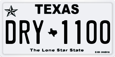 TX license plate DRY1100