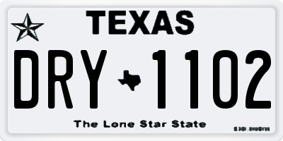 TX license plate DRY1102