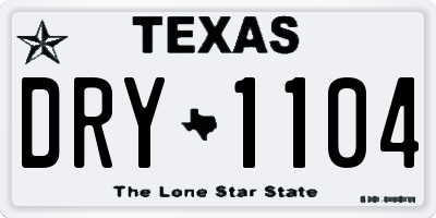 TX license plate DRY1104
