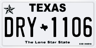 TX license plate DRY1106