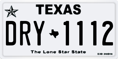 TX license plate DRY1112