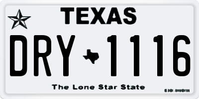 TX license plate DRY1116