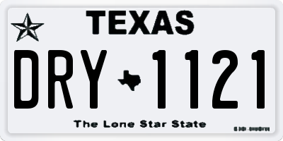 TX license plate DRY1121
