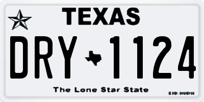 TX license plate DRY1124