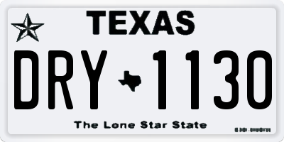 TX license plate DRY1130