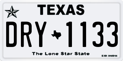 TX license plate DRY1133