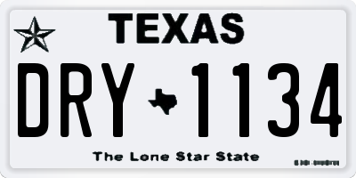 TX license plate DRY1134