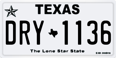 TX license plate DRY1136