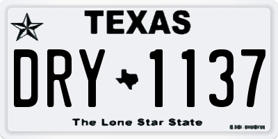 TX license plate DRY1137