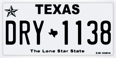 TX license plate DRY1138