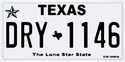 TX license plate DRY1146